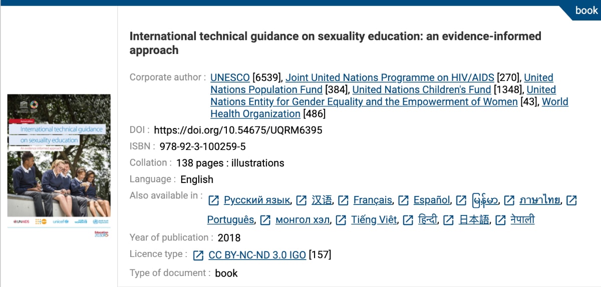 聯合國教科文組織 2019 年修訂版《國際性教育技術指導綱要：採用循證方式》