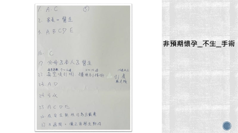 王依琪老師參考中學全面性教育教學指引設計非預期懷孕課程簡報